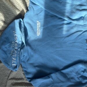 Aeropostale Blue Logo Cropped Hoodie